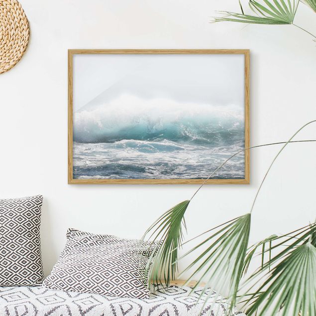 Strandbilder mit Rahmen Große Welle Hawaii
