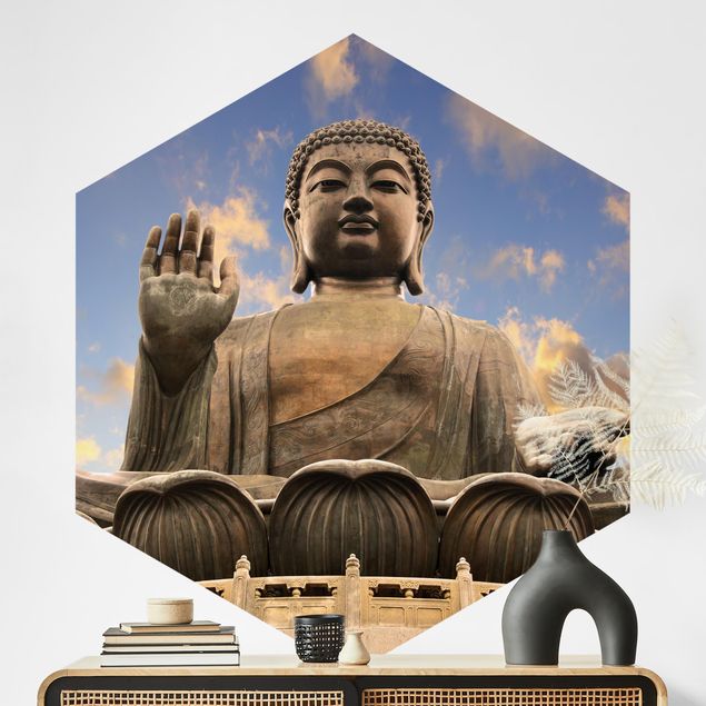 Wanddeko beige Großer Buddha