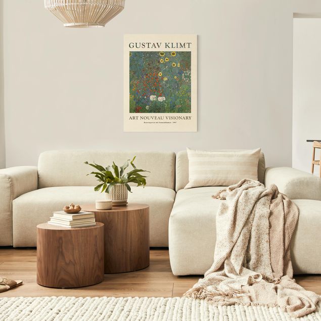 Wanddeko Wohnzimmer Gustav Klimt - Bauerngarten mit Sonnenblumen - Museumsedition