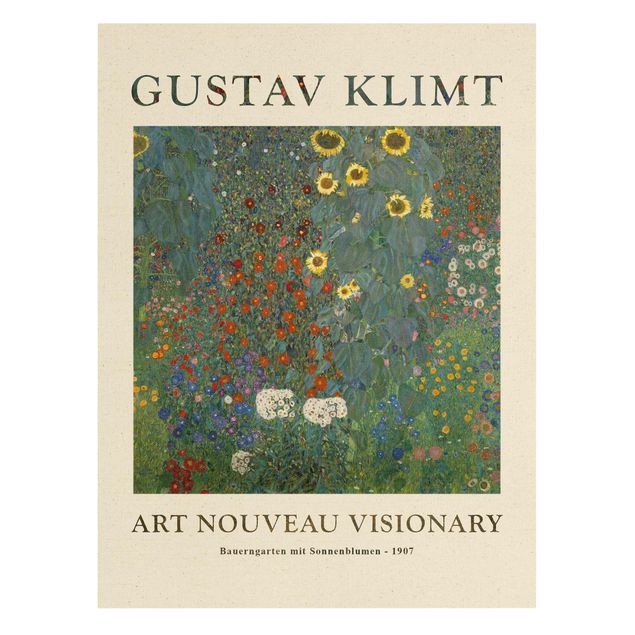 Wanddeko grün Gustav Klimt - Bauerngarten mit Sonnenblumen - Museumsedition
