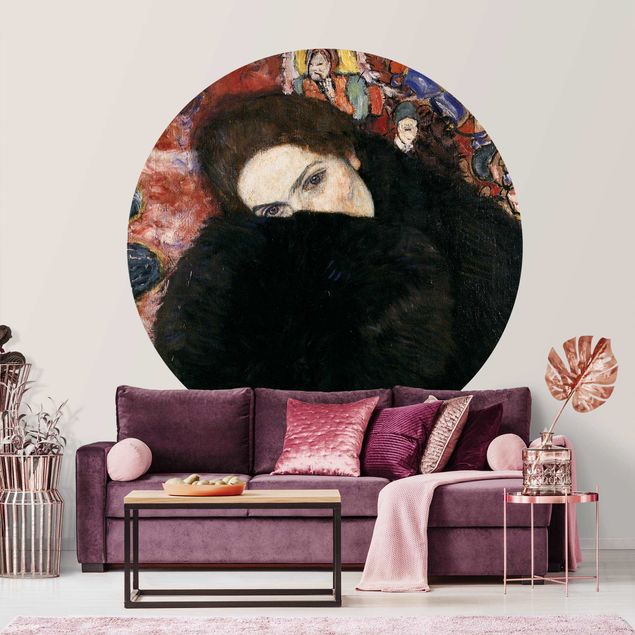 Wanddeko Wohnzimmer Gustav Klimt - Dame mit Muff