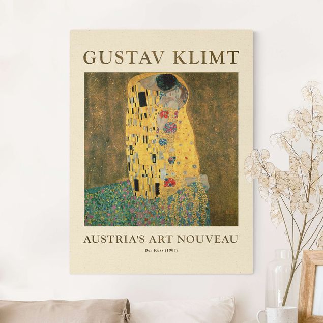 Wandbilder Art Deco Gustav Klimt - Der Kuß - Museumsedition