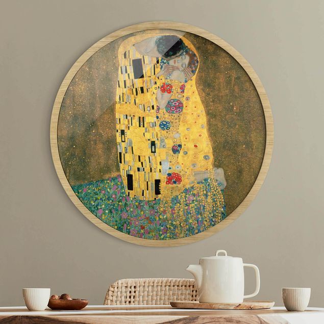 Wanddeko Wohnzimmer Gustav Klimt - Der Kuß