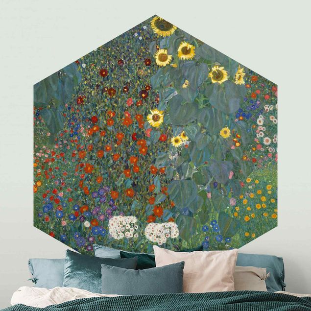 Tapete Sonnenblumen Gustav Klimt - Garten Sonnenblumen