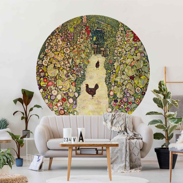 Wanddeko Wohnzimmer Gustav Klimt - Gartenweg mit Hühnern