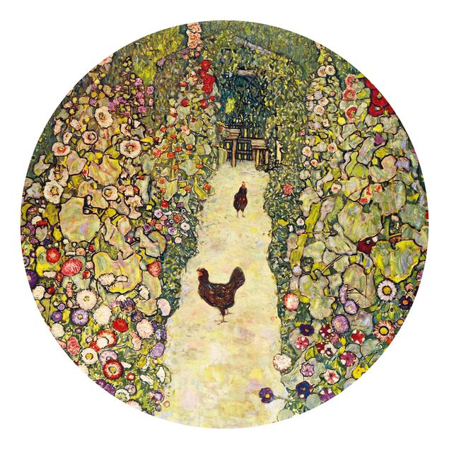 Wanddeko Schlafzimmer Gustav Klimt - Gartenweg mit Hühnern