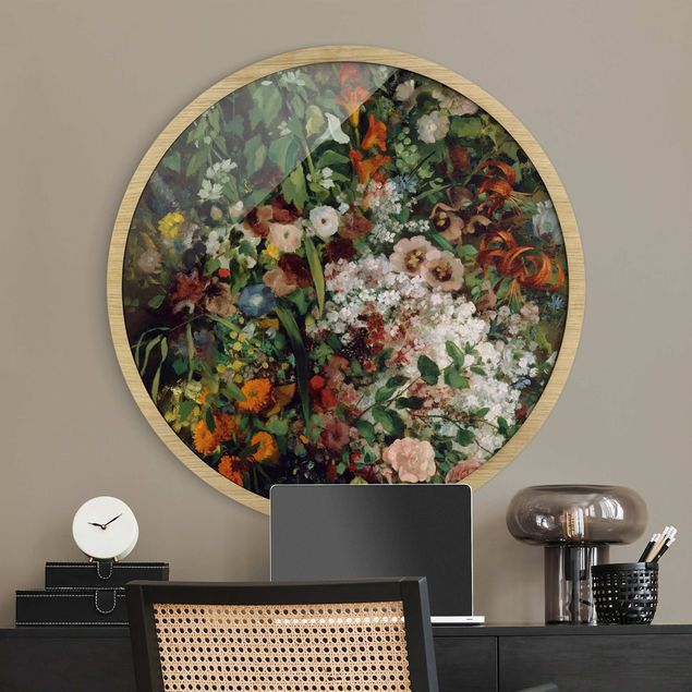 Wanddeko Wohnzimmer Gustave Courbet - Blumenstrauß in Vase