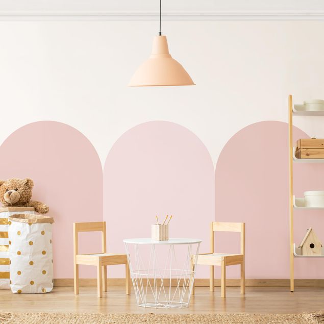 Wanddeko Babyzimmer Halbkreisbordüre groß rosa Mix