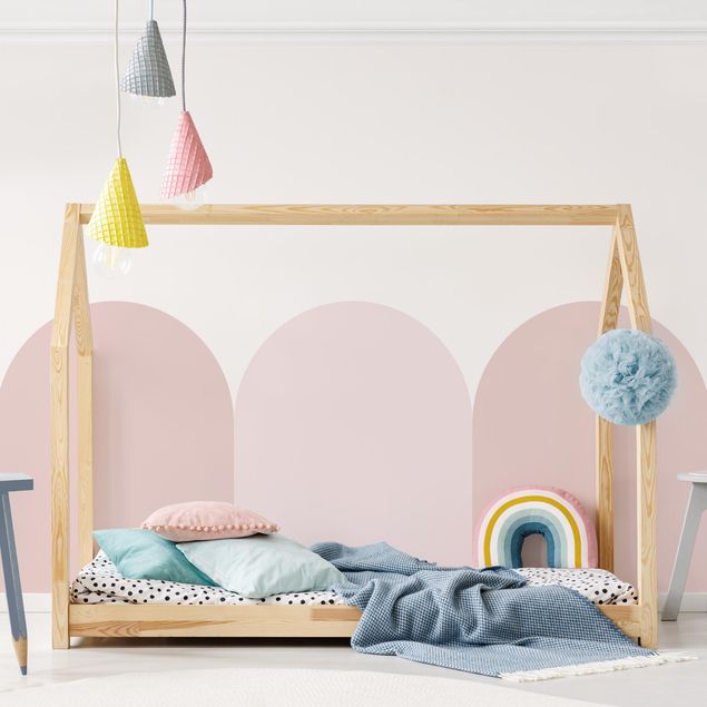 Babyzimmer Deko Halbkreisbordüre groß rosa Mix