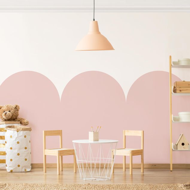 Wanddeko Büro Halbkreisbordüre groß rosa