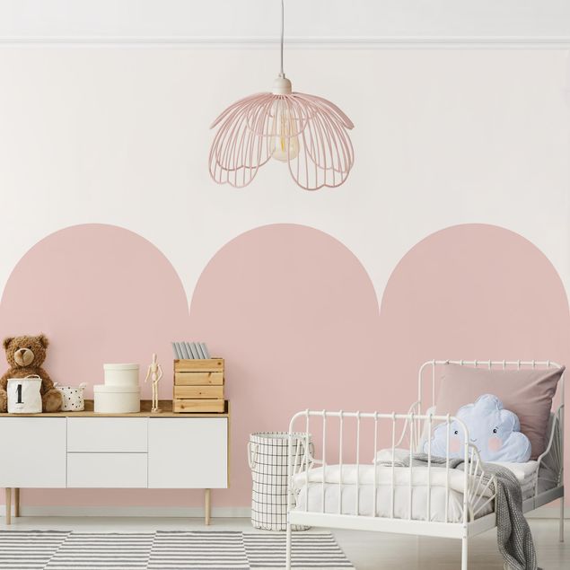 Wanddeko Babyzimmer Halbkreisbordüre groß rosa