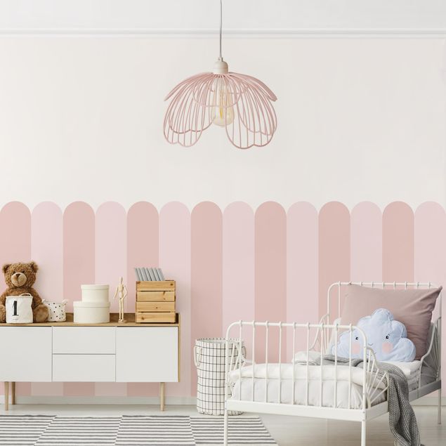 Wanddeko Babyzimmer Halbkreisbordüre klein rosa Mix