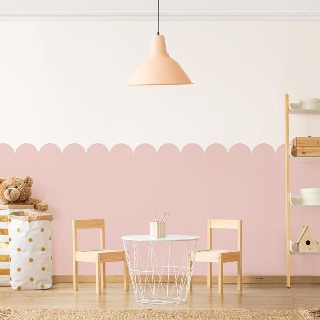 Wanddeko Büro Halbkreisbordüre klein rosa