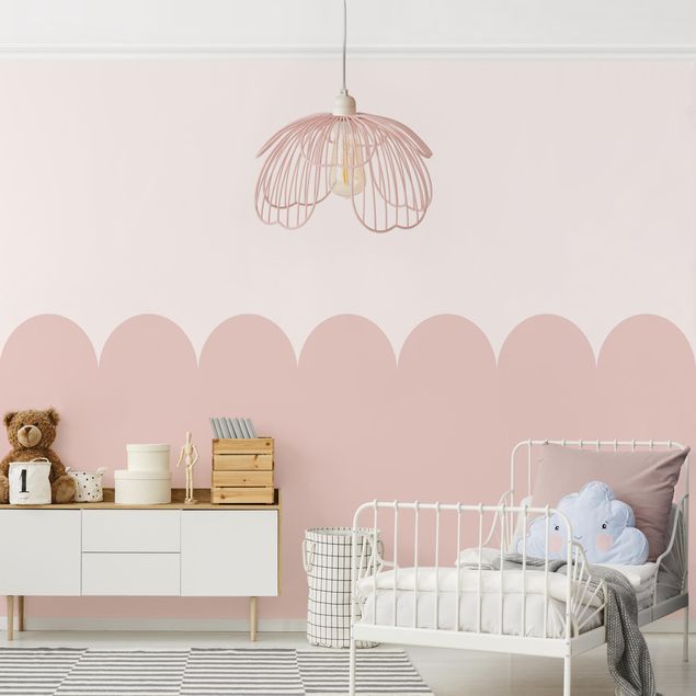 Kinderzimmer Deko Halbkreisbordüre mittel rosa