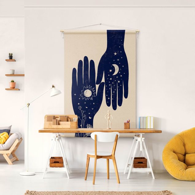 Wanddeko Wohnzimmer Hamsa Handpaar
