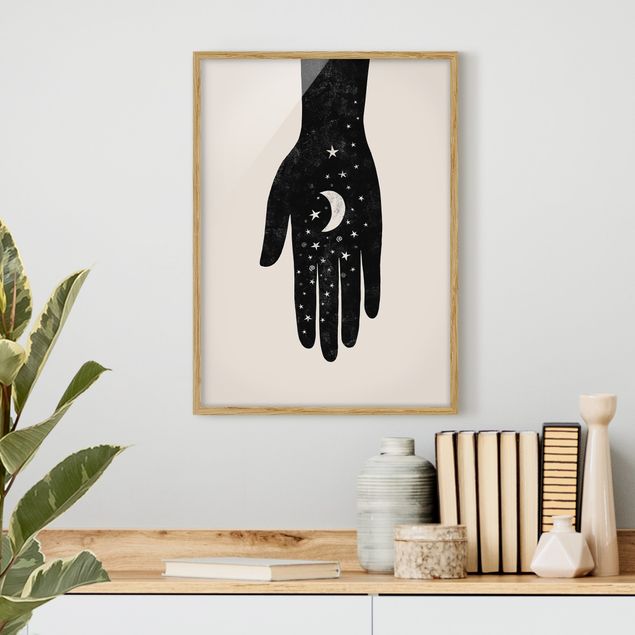 Wanddeko beige Hand mit Mond