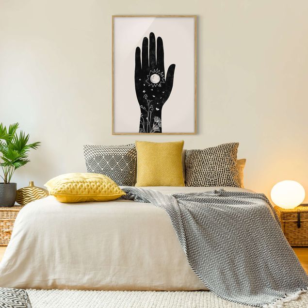 Wanddeko Schlafzimmer Hand mit Sonne