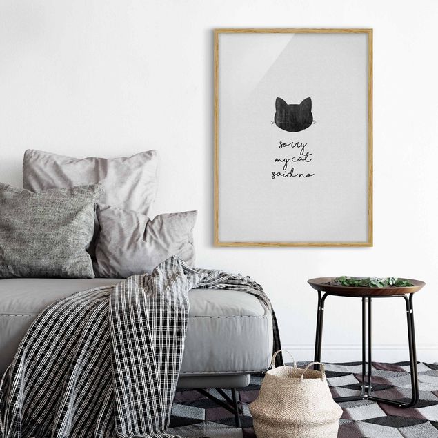 Wandbilder Katzen Haustier Zitat Sorry My Cat Said No