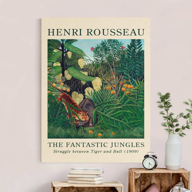 Wanddeko grün Henri Rousseau - Kampf zwischen Tiger und Büffel - Museumsedition