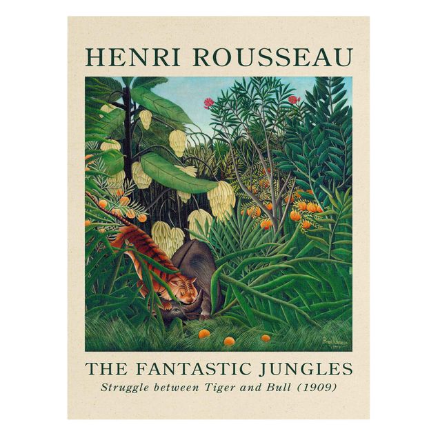 Wohndeko Pflanzen Henri Rousseau - Kampf zwischen Tiger und Büffel - Museumsedition
