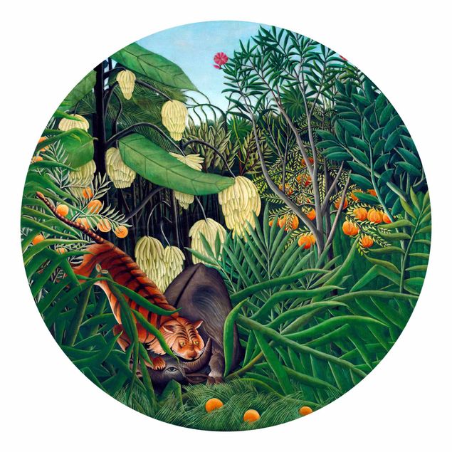 Wanddeko Flur Henri Rousseau - Kampf zwischen Tiger und Büffel