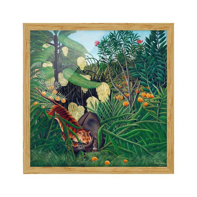 Wanddeko Flur Henri Rousseau - Kampf zwischen Tiger und Büffel