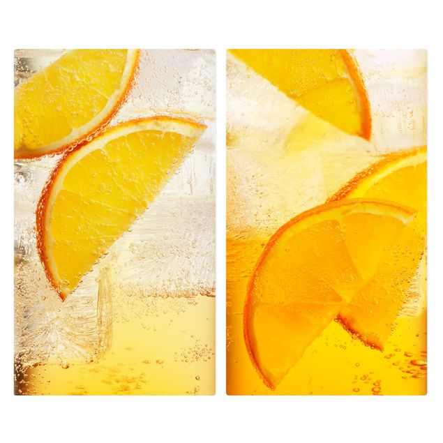 Wanddeko Obst Orange auf Eis