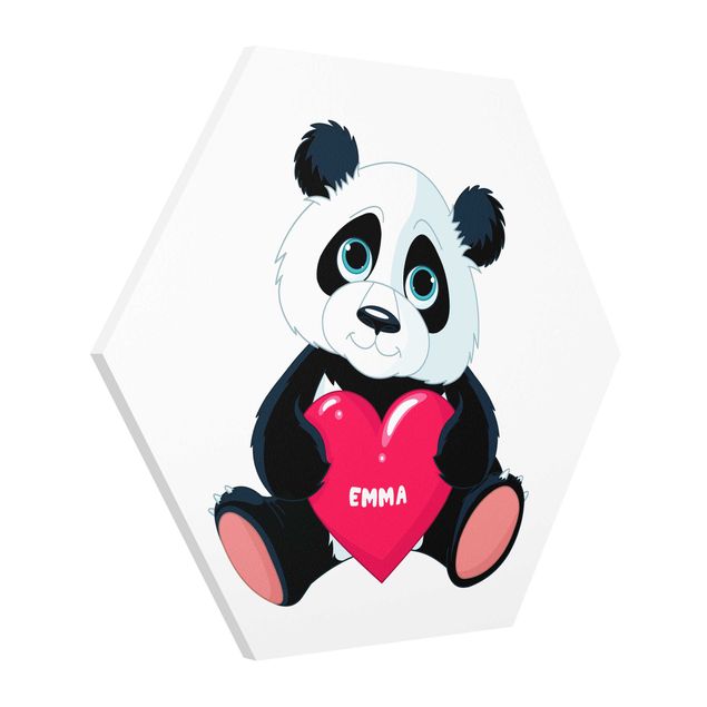 Wanddeko Mädchenzimmer Panda mit Herz