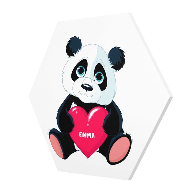 Wanddeko Jungenzimmer Panda mit Herz