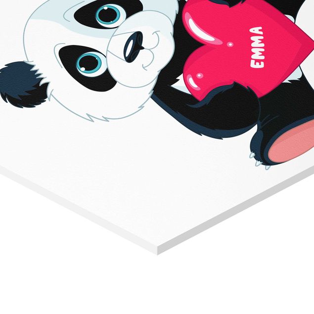 Wanddeko weiß Panda mit Herz