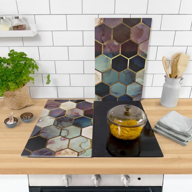 Küchen Deko Hexagonträume Aquarell Muster
