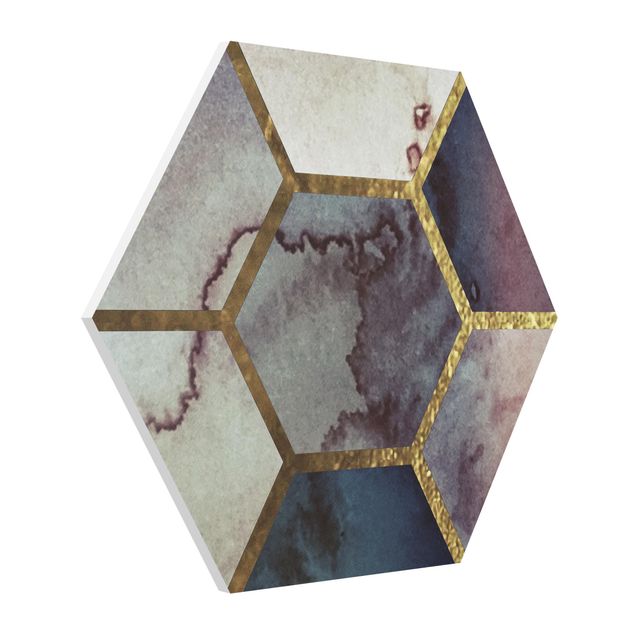 Wanddeko Esszimmer Hexagonträume Aquarell Muster