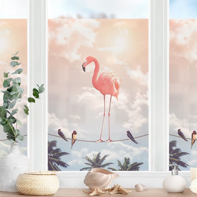 Wanddeko Schlafzimmer Himmel mit Flamingo