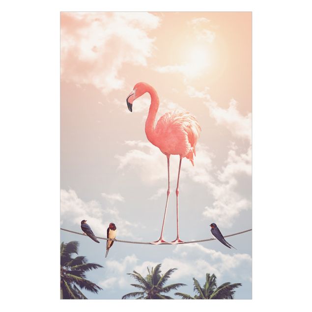 Wanddeko draußen Himmel mit Flamingo