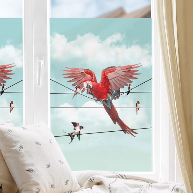 Wanddeko Schlafzimmer Himmel mit Vögeln