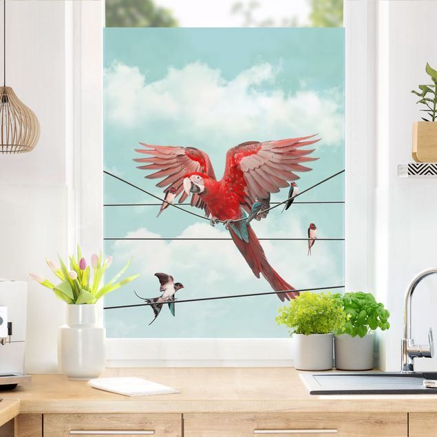 Wanddeko Büro Himmel mit Vögeln