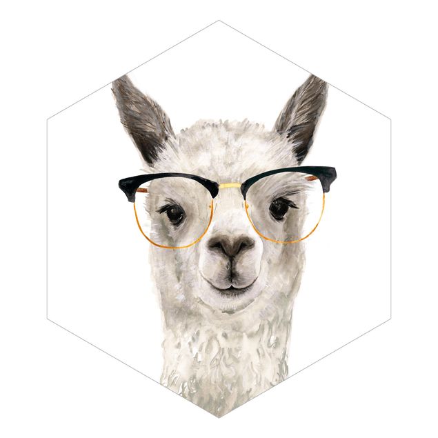 Wanddeko Mädchenzimmer Hippes Lama mit Brille I