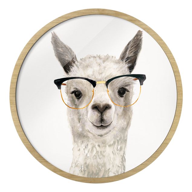 Wohndeko Tiere Hippes Lama mit Brille I