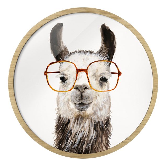 Wanddeko Tiere Hippes Lama mit Brille IV