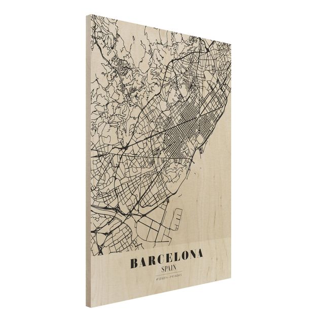 Wanddeko Schlafzimmer Stadtplan Barcelona - Klassik