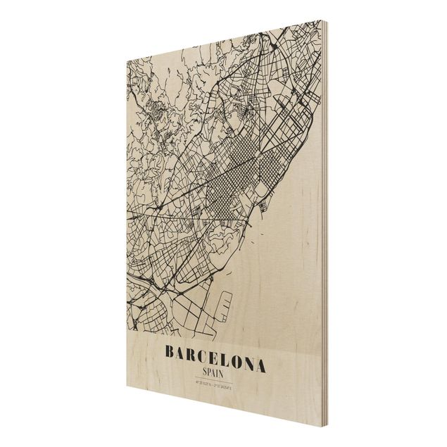 Wanddeko Esszimmer Stadtplan Barcelona - Klassik