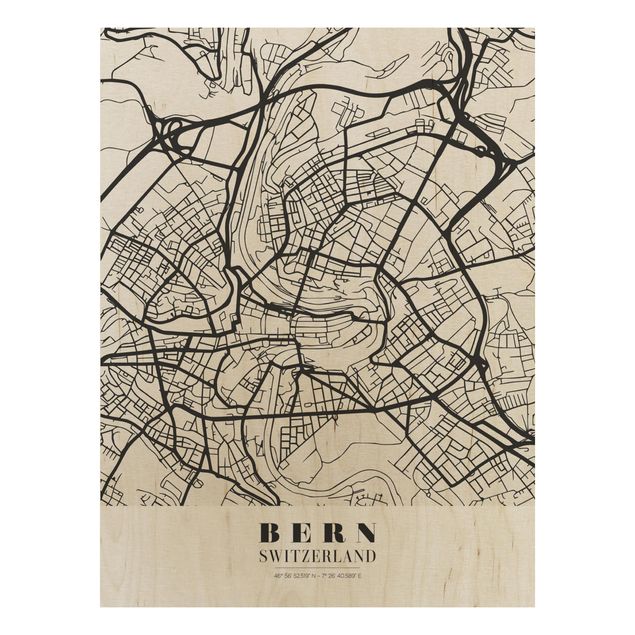 Wanddeko Flur Stadtplan Bern - Klassik