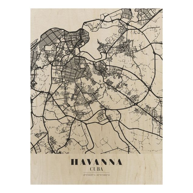 Wanddeko Flur Stadtplan Havanna - Klassik