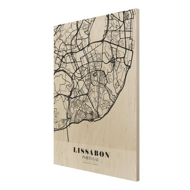 Wanddeko Esszimmer Stadtplan Lissabon - Klassik