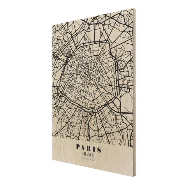 Wanddeko Esszimmer Stadtplan Paris - Klassik