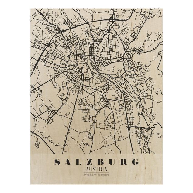 Wanddeko Flur Stadtplan Salzburg - Klassik