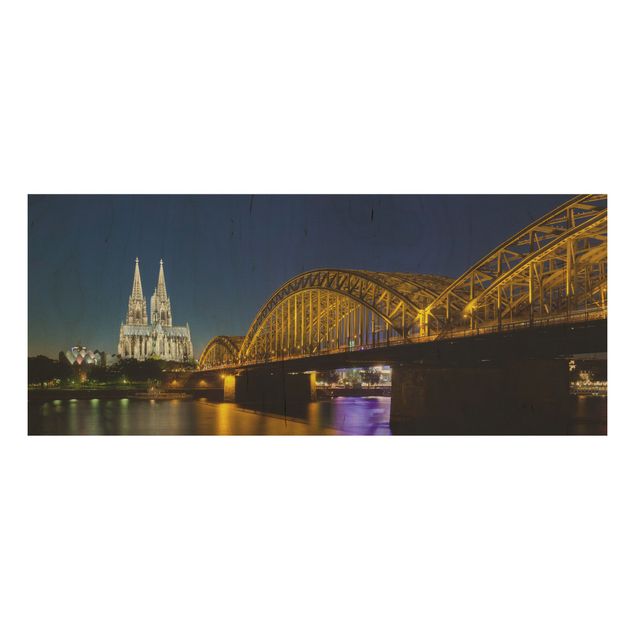 Wanddeko Flur Köln bei Nacht