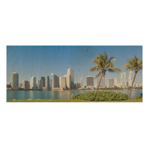 Wanddeko Schlafzimmer Miami Beach Skyline