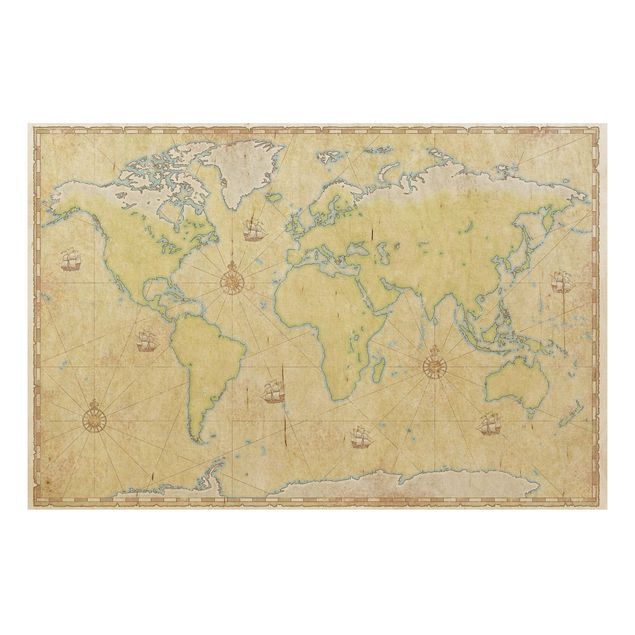 Wanddeko Flur World Map