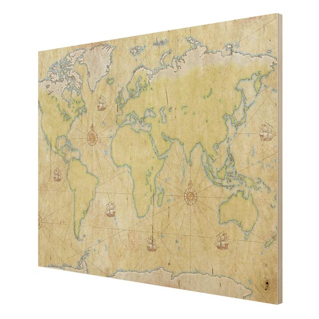 Wanddeko Esszimmer World Map